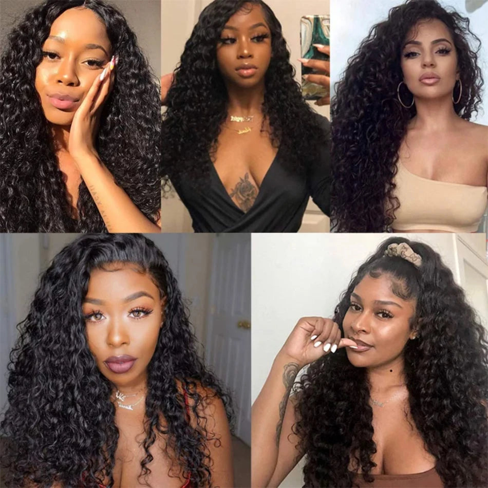 12A Raw Indian Hair Bundles Deep Wave Bundle Kinky Curly Human Hair Extensions Loose Deep Wave Water Wave For Black Women