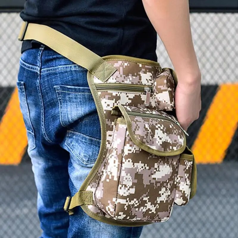 Men Canvas Drop Leg Bag Waist Bag Fanny Pack Belt Hip Bum Military travel Multi-purpose Motorcycle Messenger Shoulder Bags