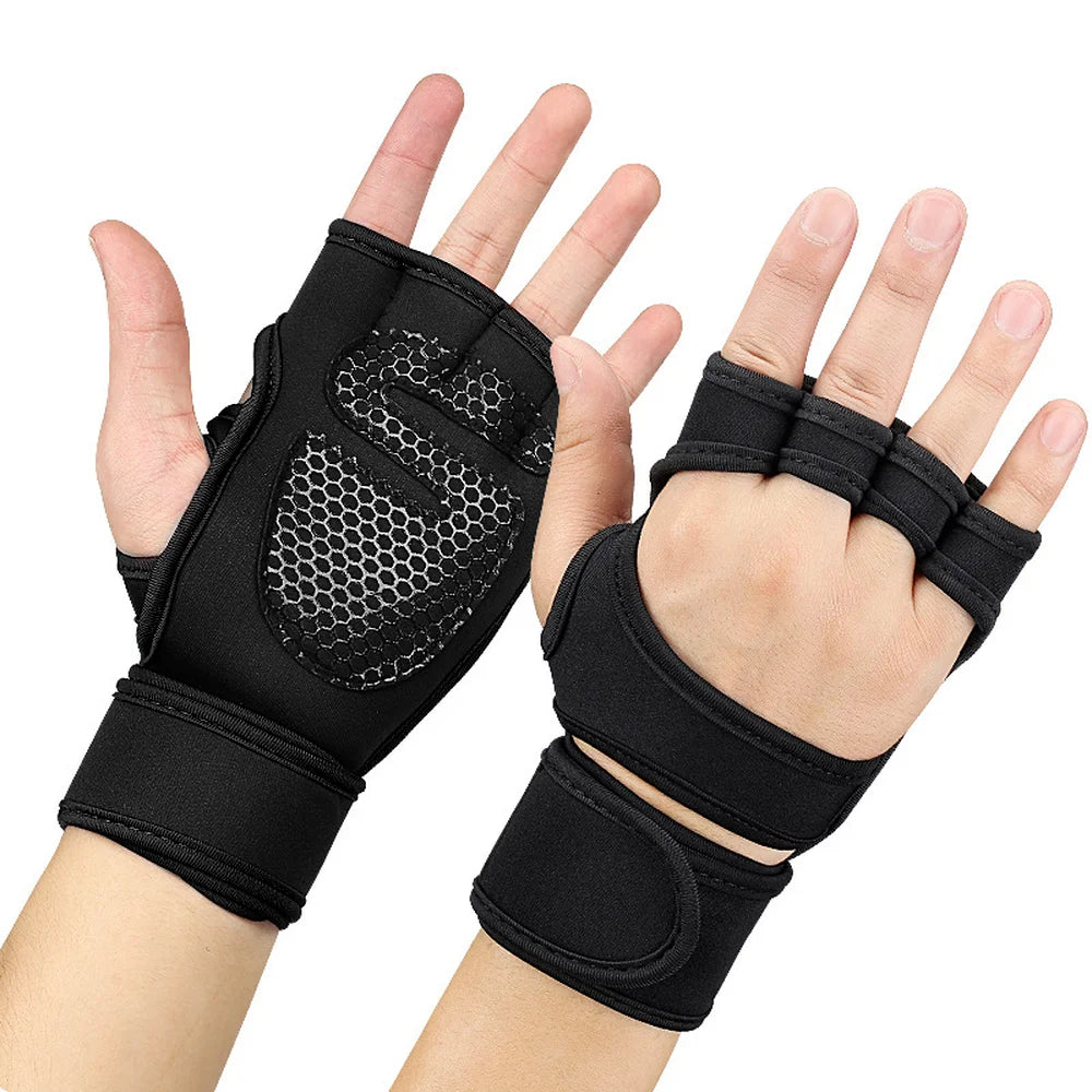 Weightlifting Men/Women Half Finger Gloves Gym Workout Training Bodybuilding Gloves Dumbbell Fitness Half Finger Hand Protector