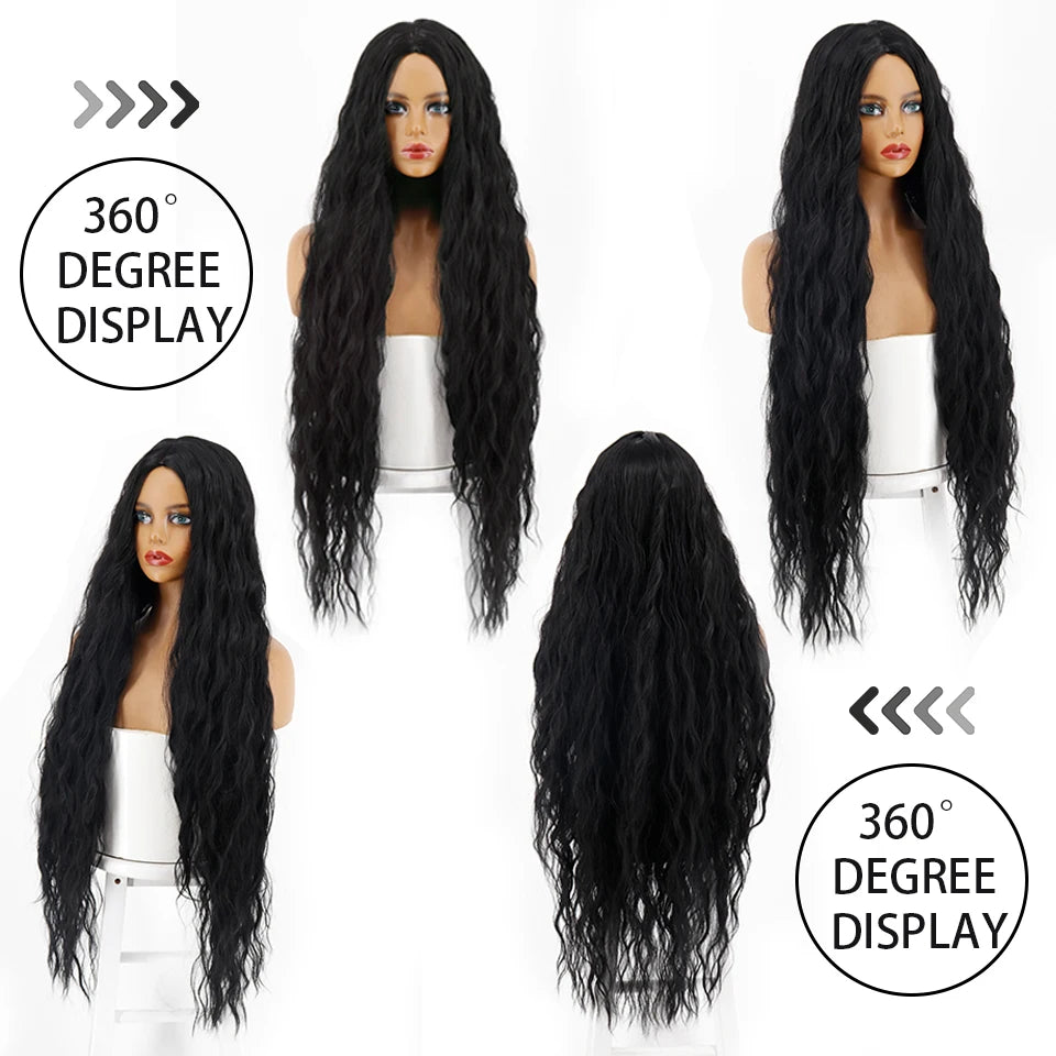 Synthetic Wigs Super Long Kinky Curly 38 inch For Black Women Cosplay Hair Wigs Synthetic Wig High Temperature Fiber