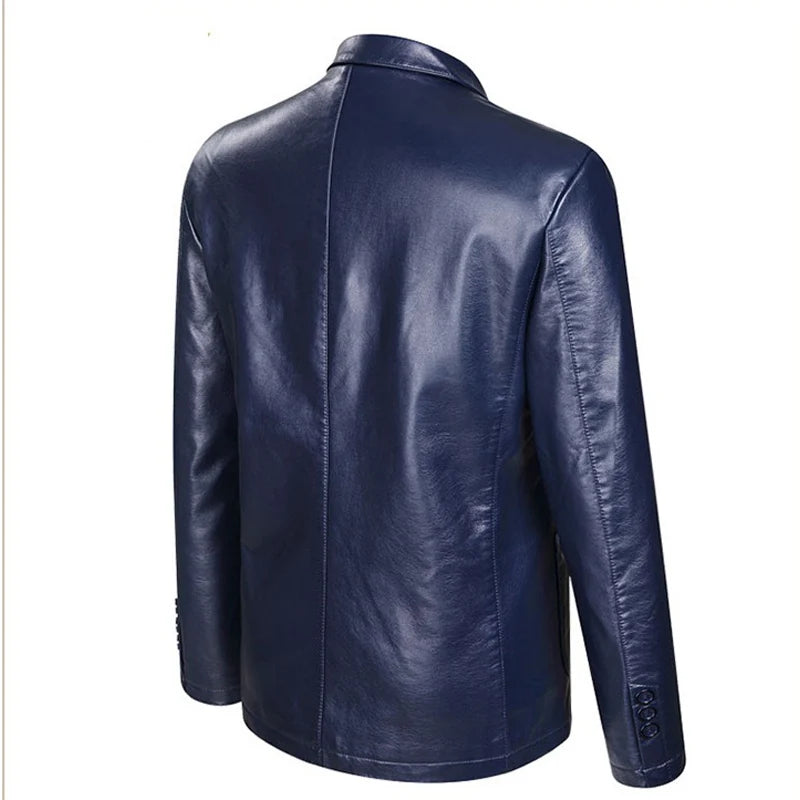 New Fashion Leather Jackets Men's Jacket Button Outwear Men's Coats 2023 Spring Autumn PU Jacket Coat Plus Size 5XL 6XL 7XL