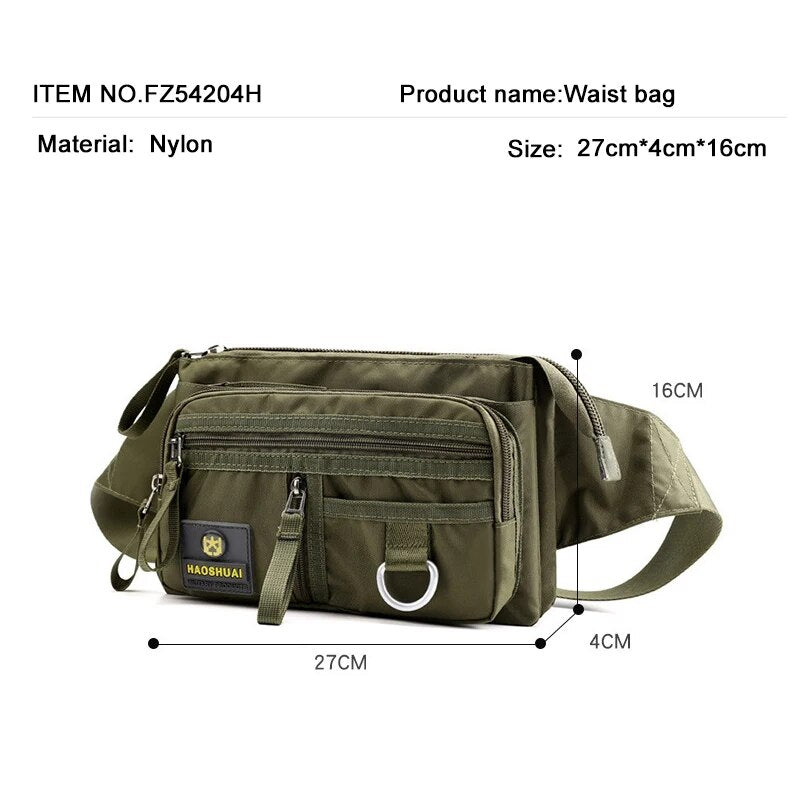 Anti-theft Money Pocket Phone Chest Bag Waterproof Zipper Nylon Men Waist Belt Bags Shoulder Pack Women Bum Bag Fanny Packs Male