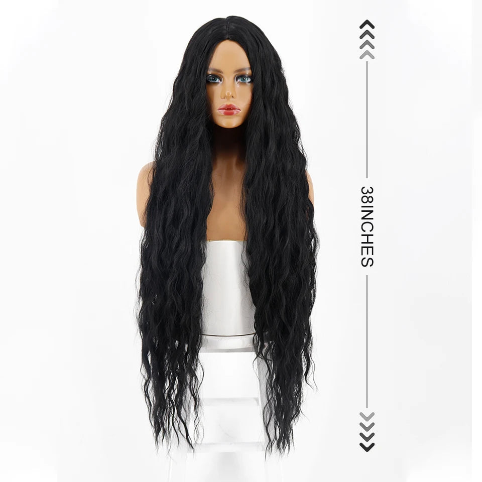 Synthetic Wigs Super Long Kinky Curly 38 inch For Black Women Cosplay Hair Wigs Synthetic Wig High Temperature Fiber