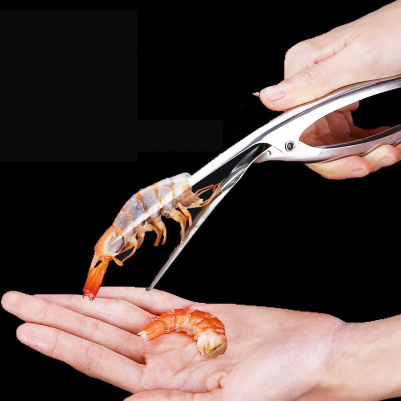 Shrimp Peeler Stainless Steel Prawn Shrimp Peeling Plier Shrimp Deveiner Peel Device Fishing Knife Creative Kitchen Gadget