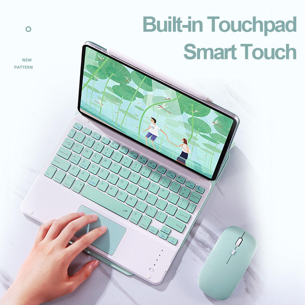 For iPad Pro 11 Case 2021 for iPad Pro 12.9 2020 Air 4 5th 10.9 2022 Magnetic Slim With Bluetooth Touchpad Keyboard Mouse Case