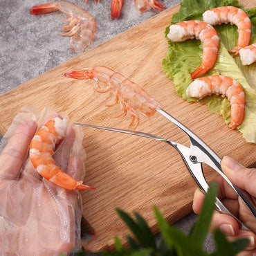 Shrimp Peeler Stainless Steel Prawn Shrimp Peeling Plier Shrimp Deveiner Peel Device Fishing Knife Creative Kitchen Gadget