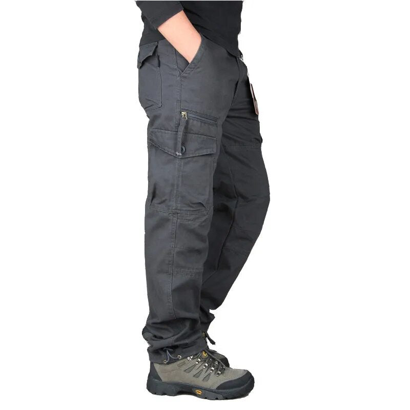 Cargo Pants Men Outwear Multi Pocket Tactical Military Army Straight Slacks Pants Trousers Overalls Zipper Pocket Pants Men