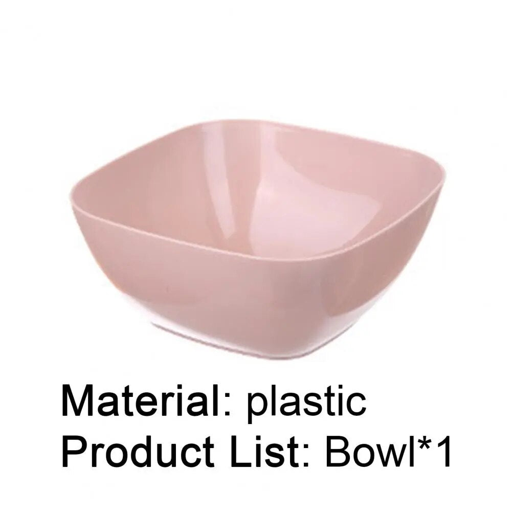 Plastic Square Bowl Unbreakable Multifunctional Plastic Eco-friendly Easy Clean Salad Fruit Bowl Kitchen Tableware