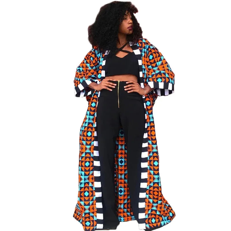 Africa Clothes for Women Dashiki Autumn Winter African Women Printing Long Shirt Cardigan Coat Dress African Dresses Women