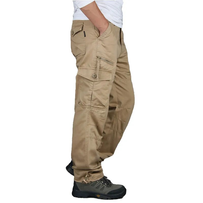 Cargo Pants Men Outwear Multi Pocket Tactical Military Army Straight Slacks Pants Trousers Overalls Zipper Pocket Pants Men