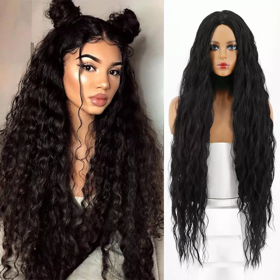 Synthetic Wigs Super Long Kinky Curly 38 inch For Black Women Cosplay Hair Wigs Synthetic Wig High Temperature Fiber