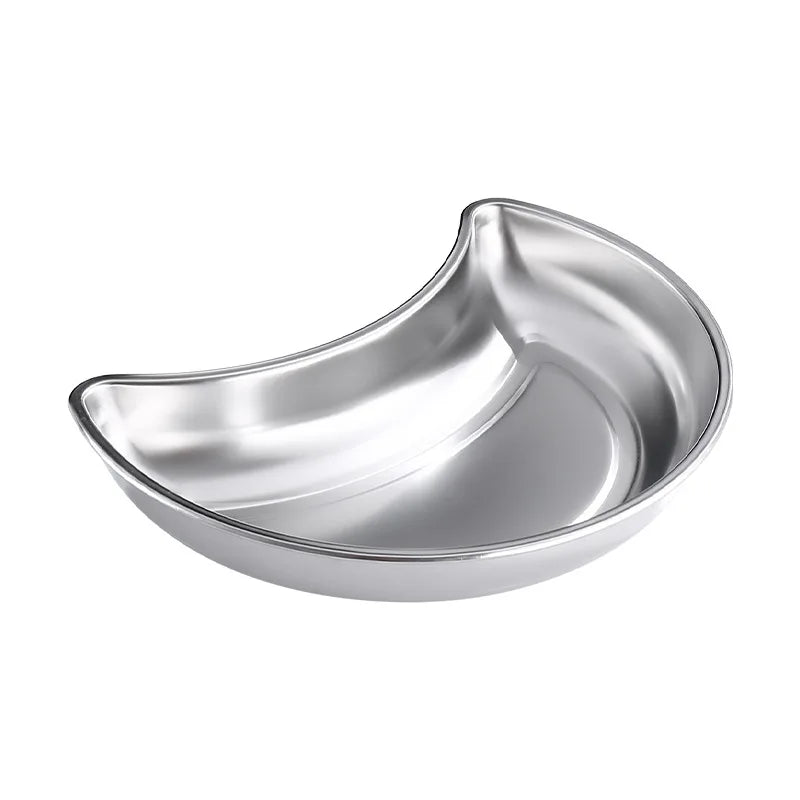 Stainless steel moon plate creative platter reunion dish combination crescent dish dinner plate snack plate