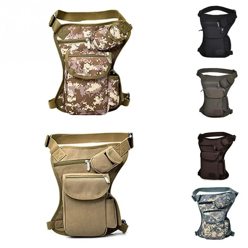 Men Canvas Drop Leg Bag Waist Bag Fanny Pack Belt Hip Bum Military travel Multi-purpose Motorcycle Messenger Shoulder Bags