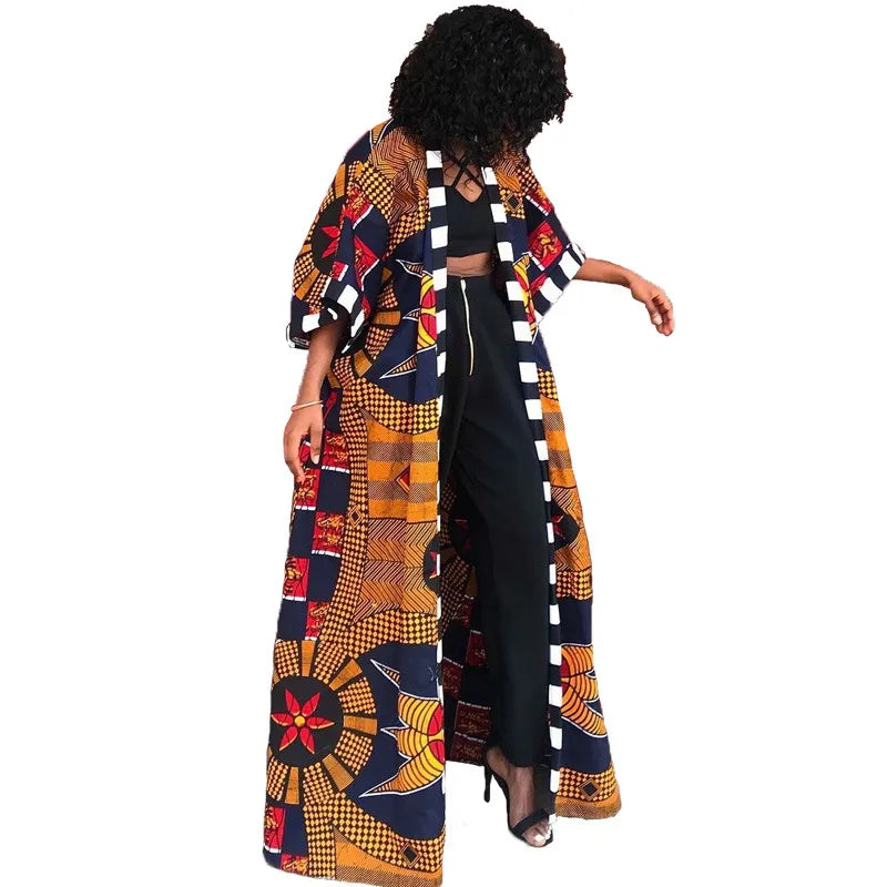 Africa Clothes for Women Dashiki Autumn Winter African Women Printing Long Shirt Cardigan Coat Dress African Dresses Women