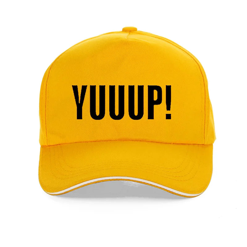 Summer Style Funny Adult YUUUP! Print letters Baseball cap High Quality 100%Cotton Unisex adjustable snapback hat bone