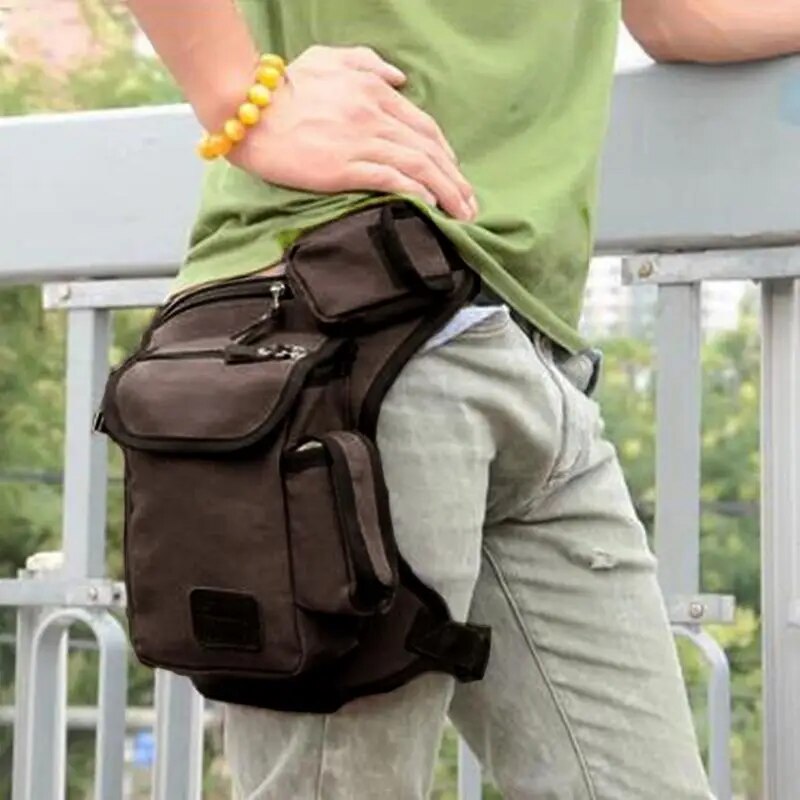 Men Canvas Drop Leg Bag Waist Bag Fanny Pack Belt Hip Bum Military travel Multi-purpose Motorcycle Messenger Shoulder Bags