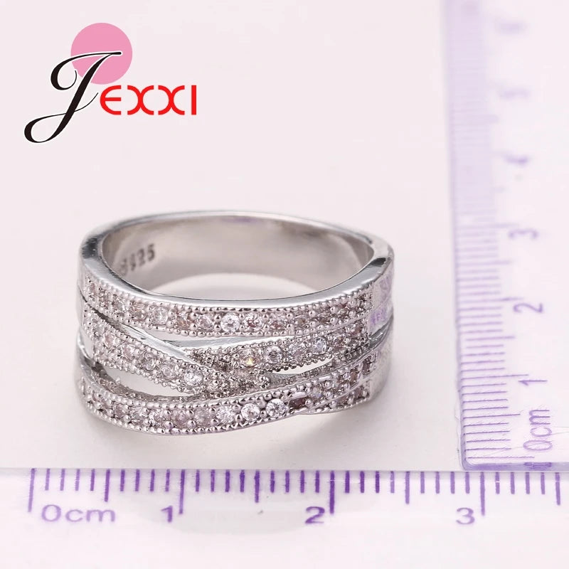 Big Sale Brand Fashion Original Design 925 Sterling Silver Jewelry Cubic Zircon Crystal Engagement Wedding Rings For Women Y2K