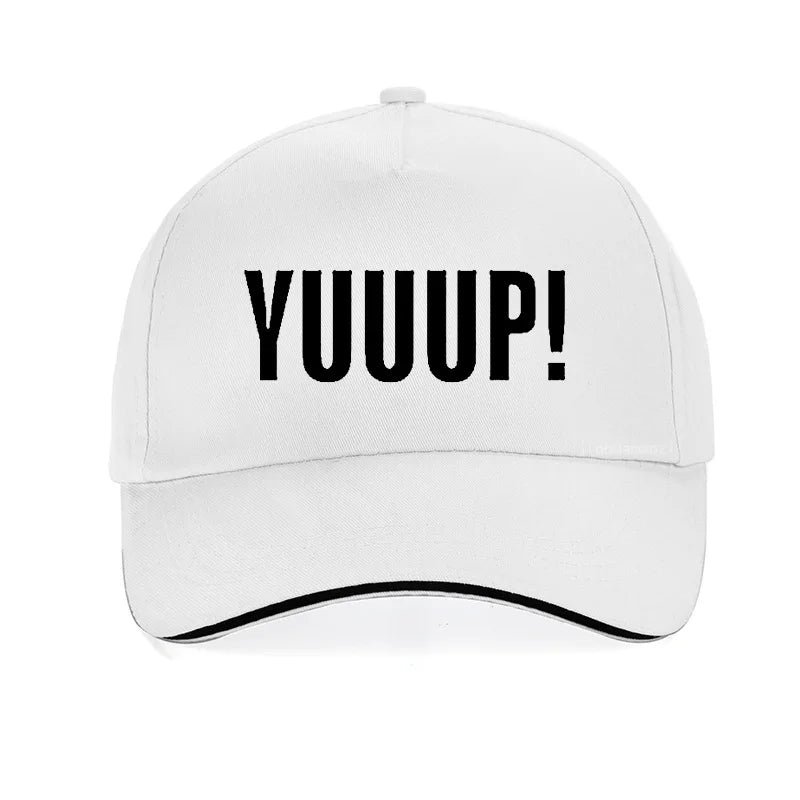 Summer Style Funny Adult YUUUP! Print letters Baseball cap High Quality 100%Cotton Unisex adjustable snapback hat bone
