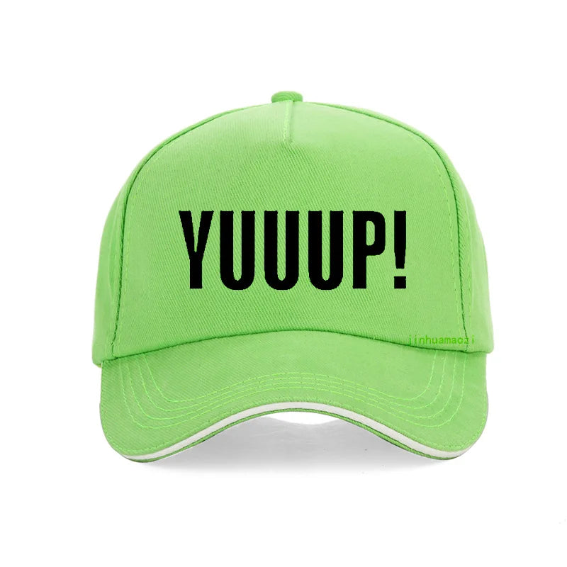Summer Style Funny Adult YUUUP! Print letters Baseball cap High Quality 100%Cotton Unisex adjustable snapback hat bone