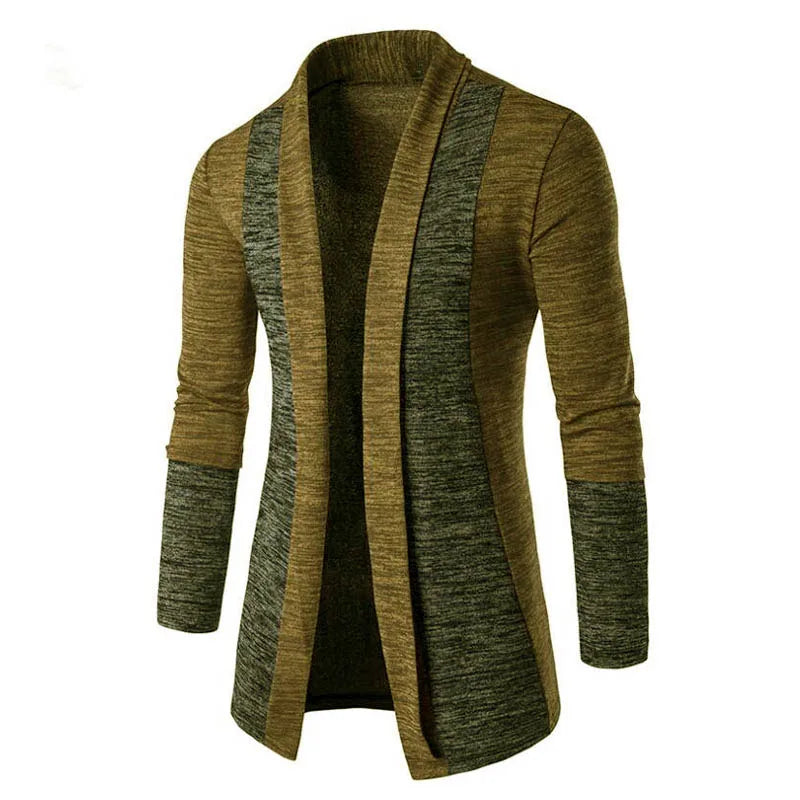 Spring Autumn Sweater Men Long Sleeve Patchwork Thin Knitted Cardigan Men High Quality Casual Men Sweaters Slim Knitwear Coat