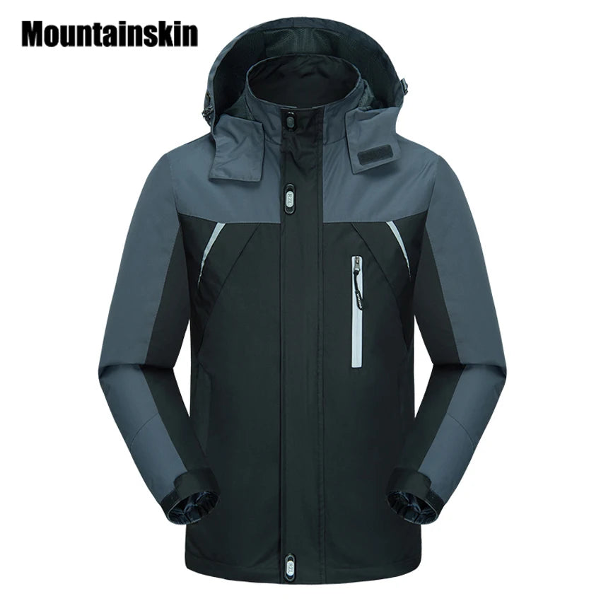 Mountainskin Spring Jackets Men's Coats 4XL Casual Hooded Mens Windbreaker Windproof Waterproof Brand Male Jackets SA200