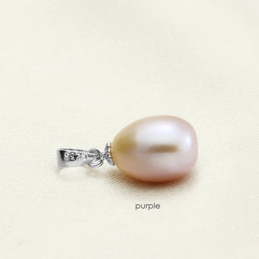 Real Freshwater Pearl Pendant For Women,Genuine White Natural Pearl Pendant 925 Sterling Silver Jewelry Daughter Birthday Gift