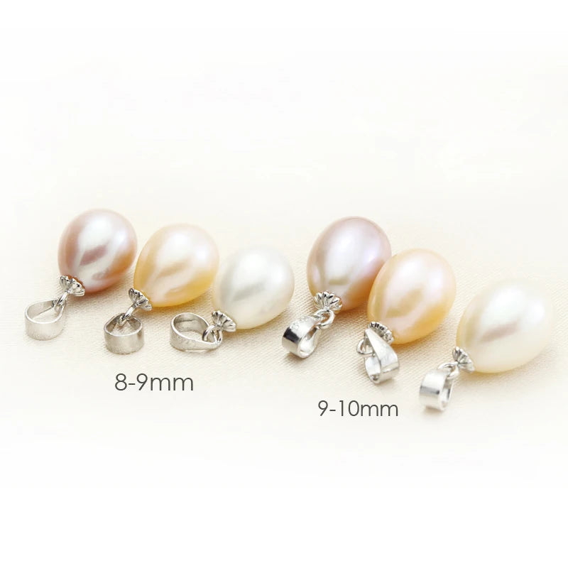 Real Freshwater Pearl Pendant For Women,Genuine White Natural Pearl Pendant 925 Sterling Silver Jewelry Daughter Birthday Gift