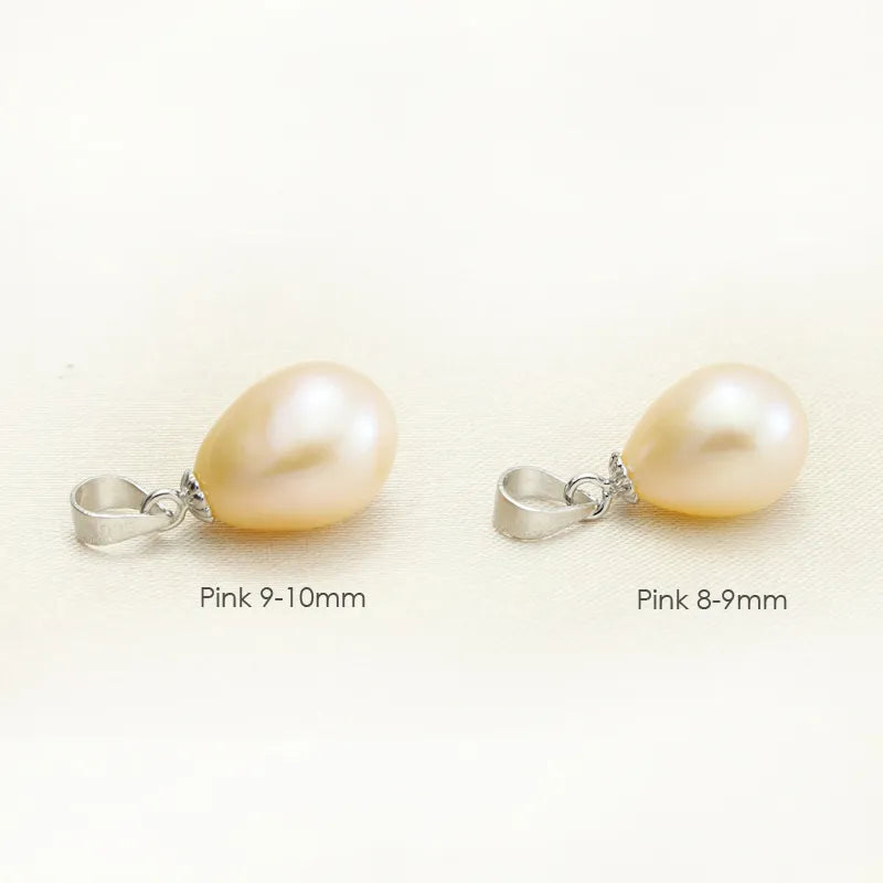 Real Freshwater Pearl Pendant For Women,Genuine White Natural Pearl Pendant 925 Sterling Silver Jewelry Daughter Birthday Gift