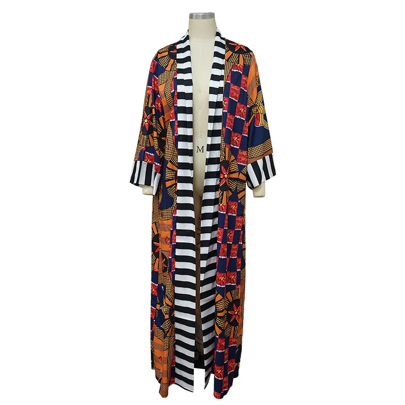 Africa Clothes for Women Dashiki Autumn Winter African Women Printing Long Shirt Cardigan Coat Dress African Dresses Women