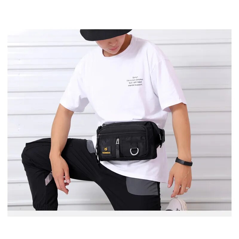 Anti-theft Money Pocket Phone Chest Bag Waterproof Zipper Nylon Men Waist Belt Bags Shoulder Pack Women Bum Bag Fanny Packs Male