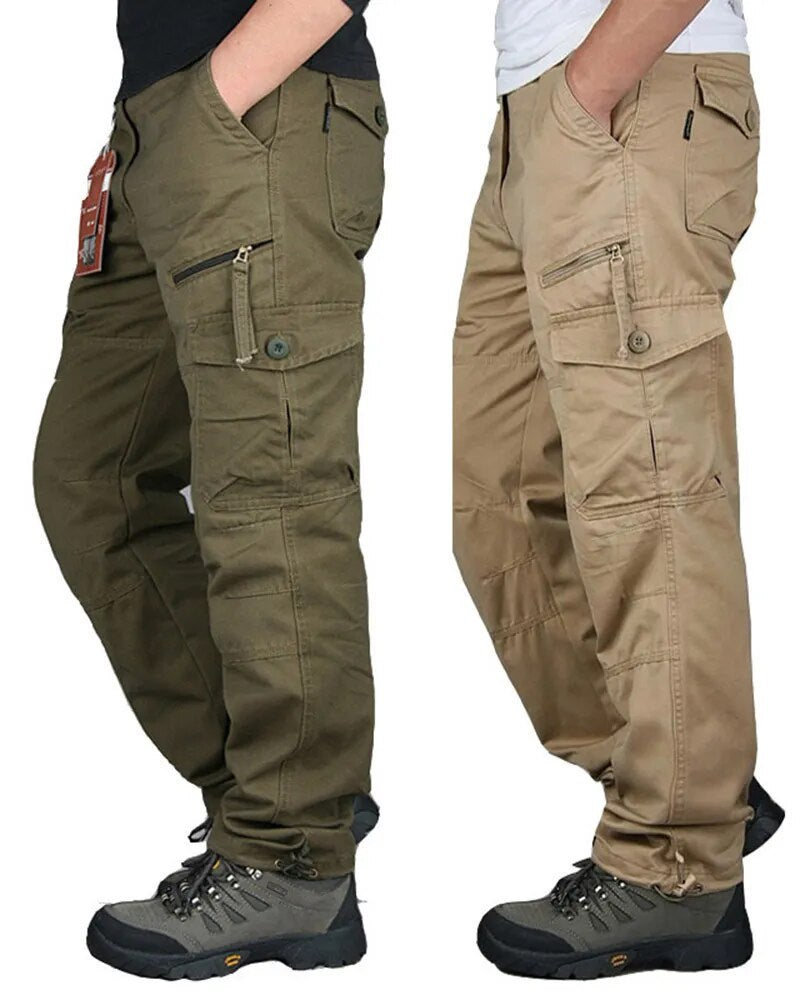 Cargo Pants Men Outwear Multi Pocket Tactical Military Army Straight Slacks Pants Trousers Overalls Zipper Pocket Pants Men