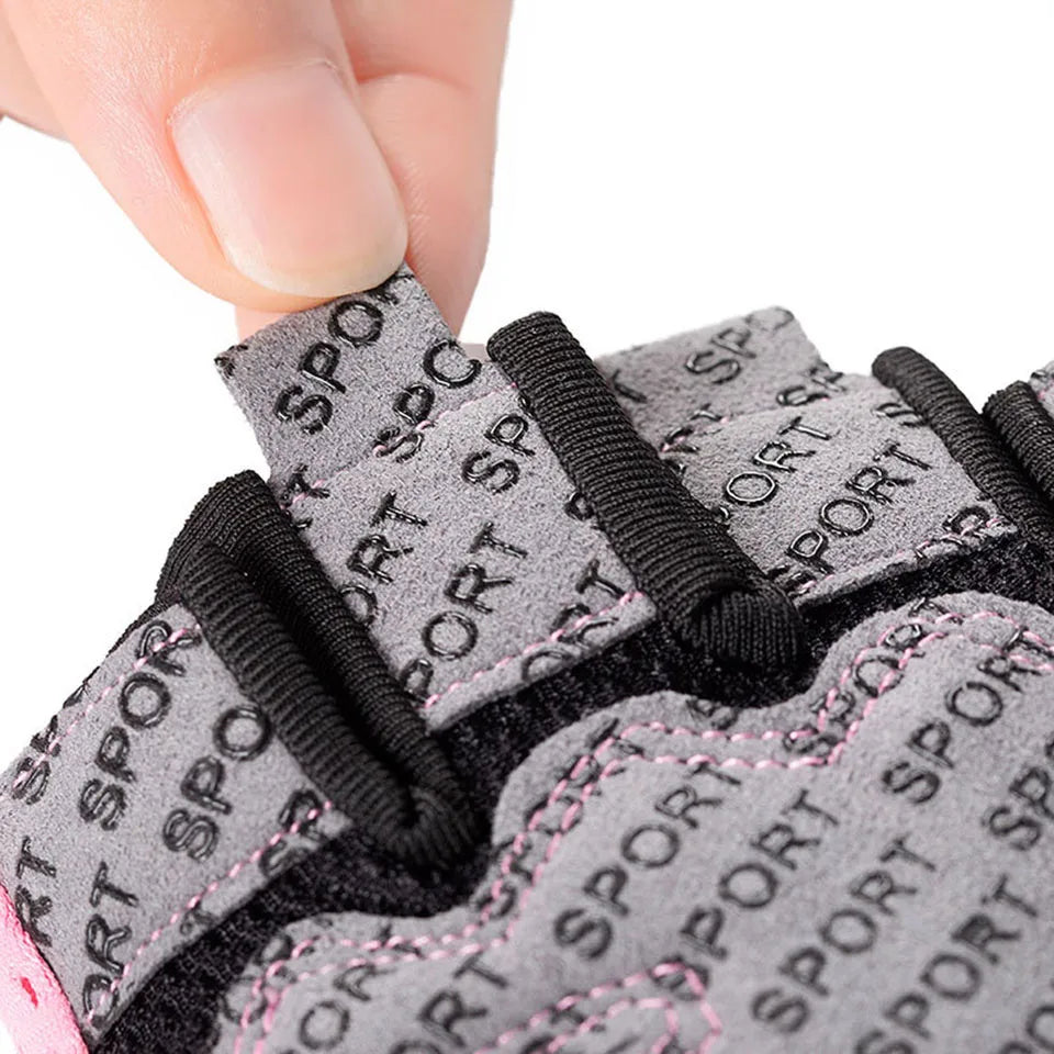 Loogdeel Breathable Fitness Gloves Silicone Palm Hollow Back Gym Gloves Weightlifting Workout Dumbbell Crossfit Bodybuilding