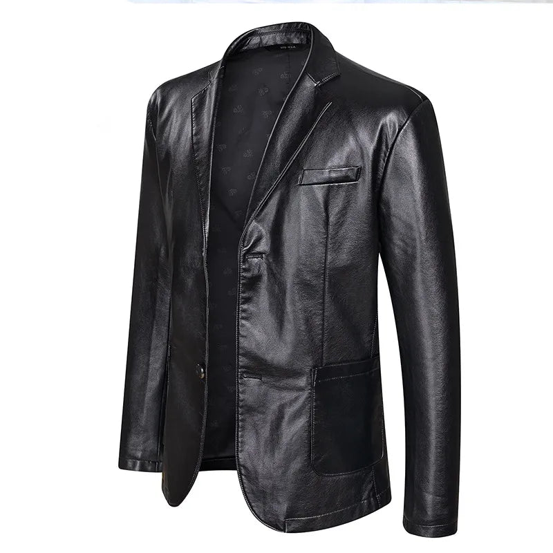 New Fashion Leather Jackets Men's Jacket Button Outwear Men's Coats 2023 Spring Autumn PU Jacket Coat Plus Size 5XL 6XL 7XL