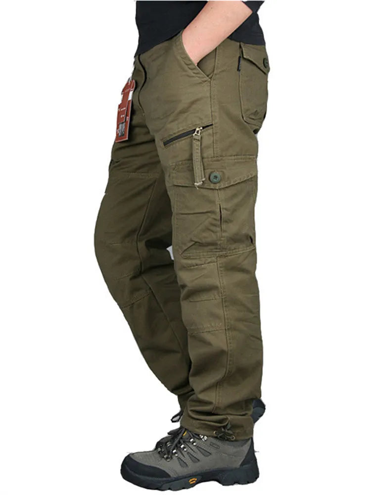 Cargo Pants Men Outwear Multi Pocket Tactical Military Army Straight Slacks Pants Trousers Overalls Zipper Pocket Pants Men