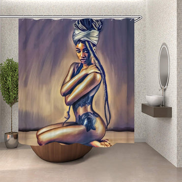 Black Women Girl African American Sexy Lady Shower Curtains