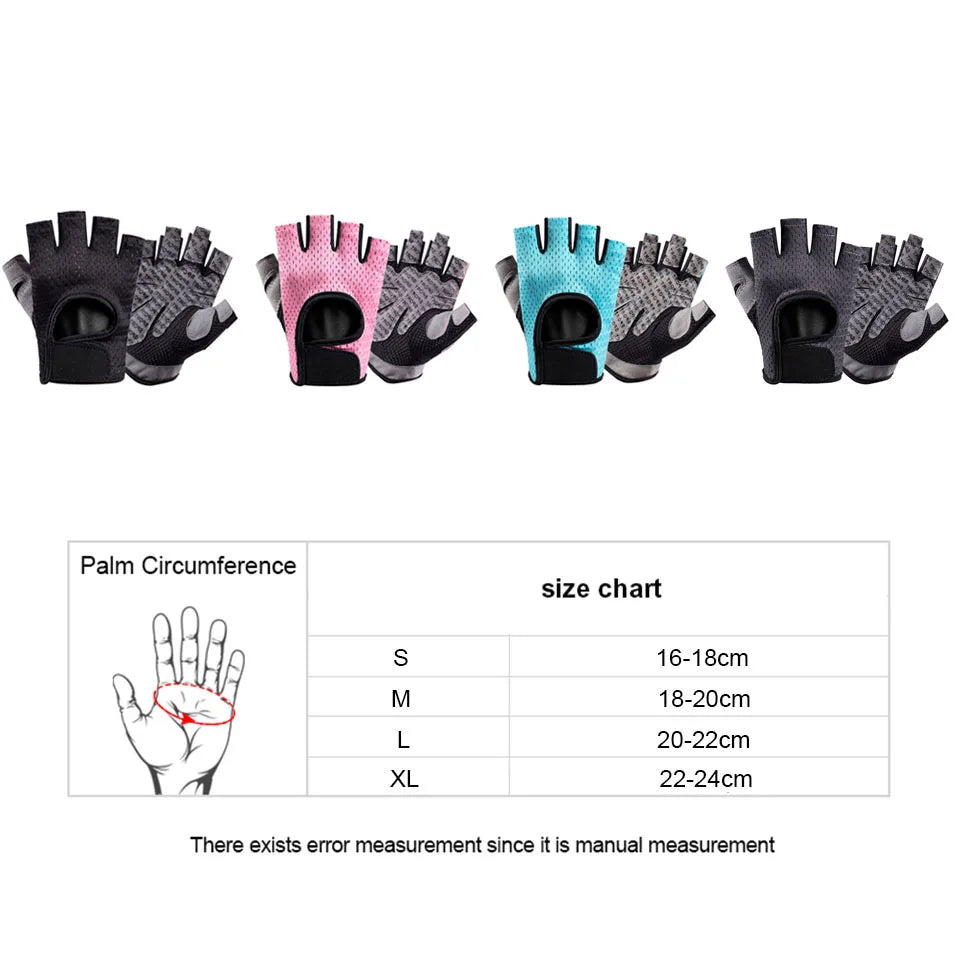 Loogdeel Breathable Fitness Gloves Silicone Palm Hollow Back Gym Gloves Weightlifting Workout Dumbbell Crossfit Bodybuilding