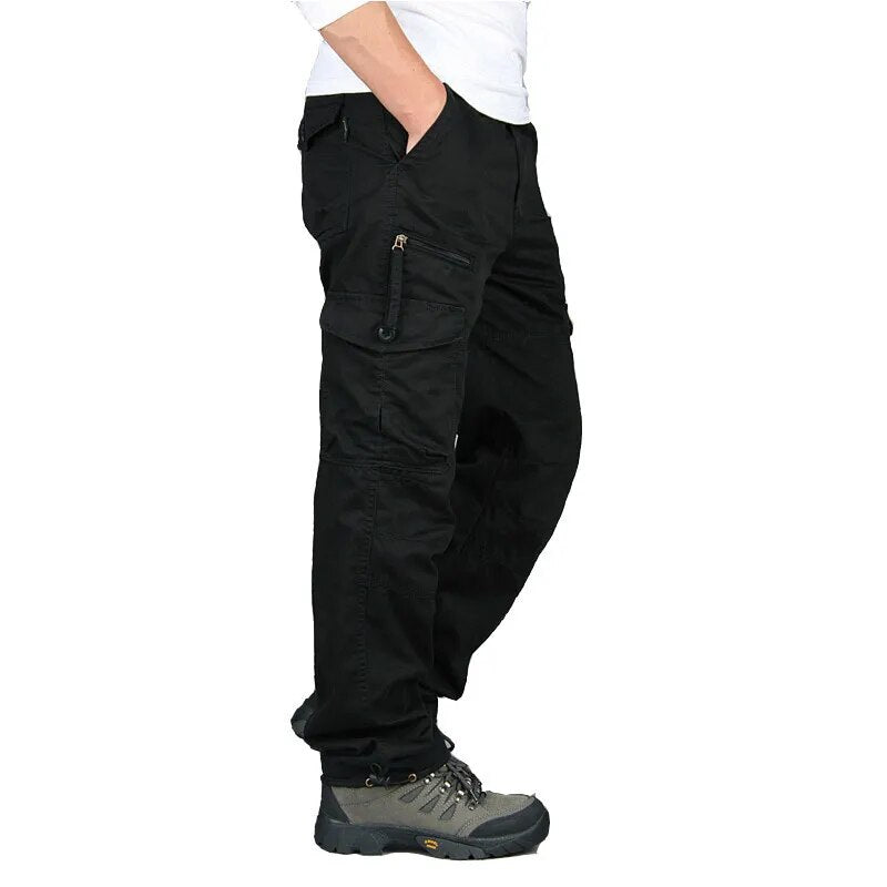 Cargo Pants Men Outwear Multi Pocket Tactical Military Army Straight Slacks Pants Trousers Overalls Zipper Pocket Pants Men