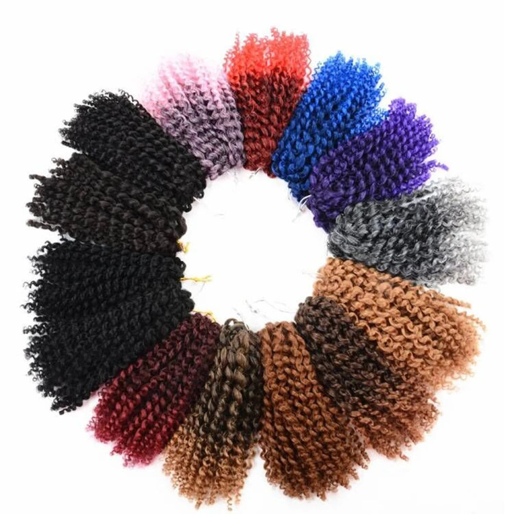 Hair Nest Afro Kinky Curly Braiding Hair Marlybob Crochet Braids Hair Short Pre-looped Crochet Passion Twist Braiding Hair