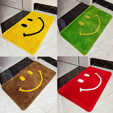 New Cartoon Carpet Mat TPR Anti-slip Door Mat 50*80cm Kitchen Pad Bathroom Bath Rugs Door Absorbent Smile Face Non-Slip Mat