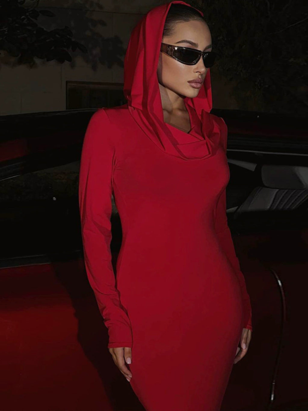 Women's Clothing Fashion Autumn Solid Color Slim Fit Long Sleeves Dress