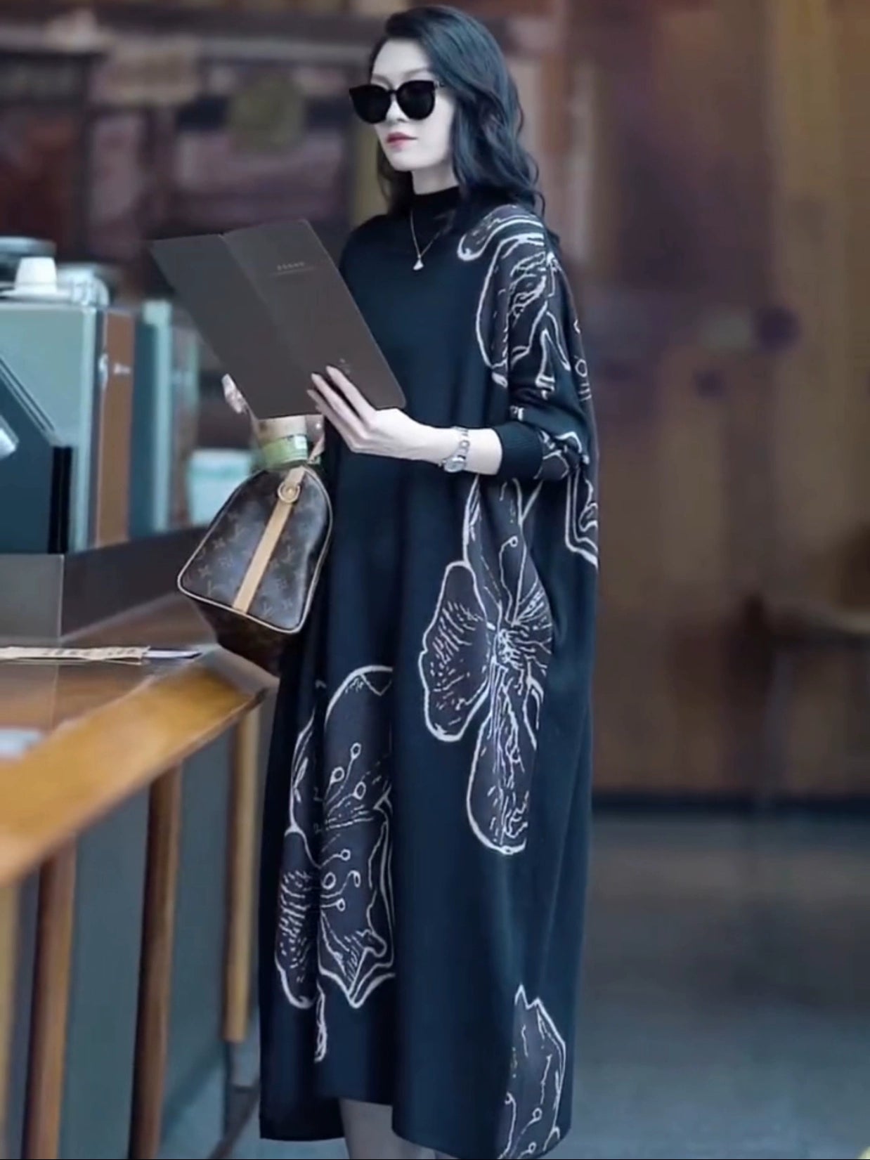 Classy Long Sleeve Wool Loose Large Knitted Dress