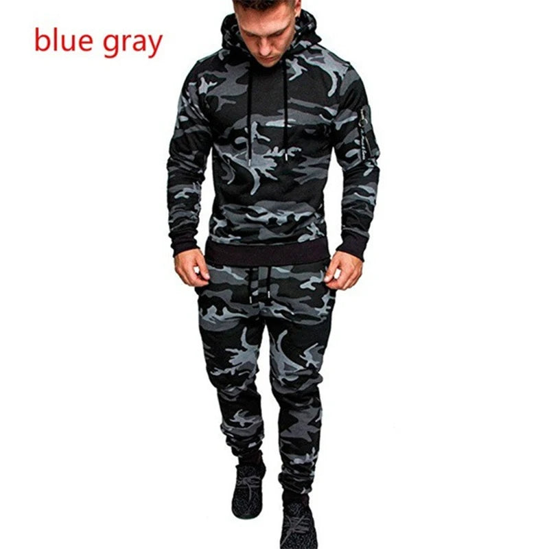 Men's Tactical Sports Suit Men Long Sleeve Camouflage Hoodies Trousers Streetwear Sweatshirt Pants Tracksuit Jogging Suits