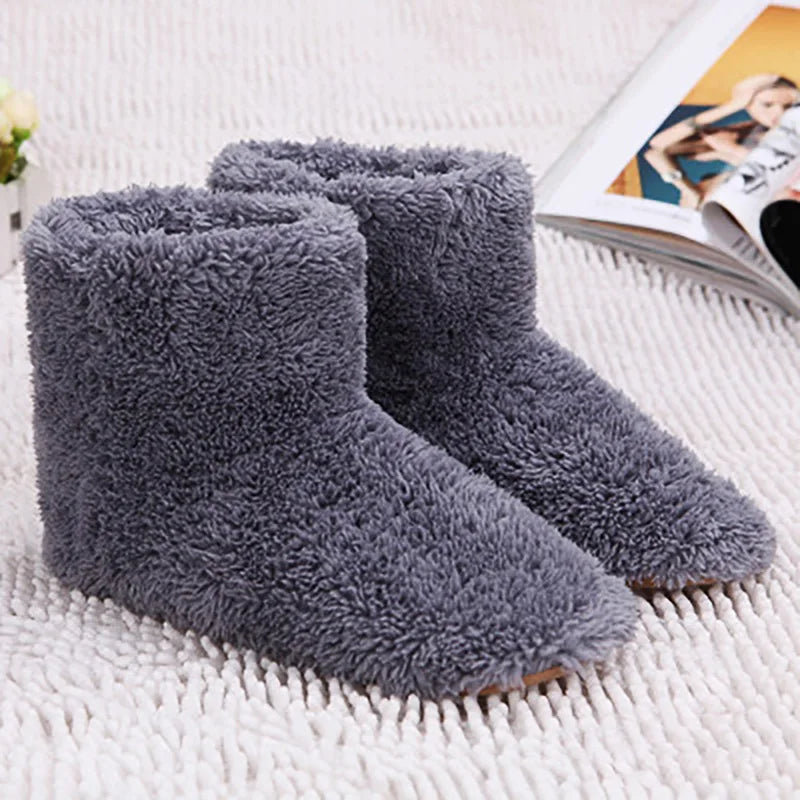 Super Soft Winter Warm Snow Boots USB Charging Washable Comfortable Plush Electric Heated Shoes Foot Warmer Gift for Women Men