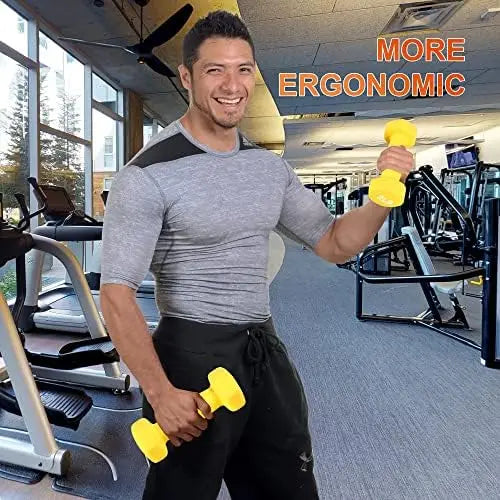 Set of 2 Neoprene Dumbbell Hand Weights, Anti-Slip, Anti-roll, Hex Shape Colorful