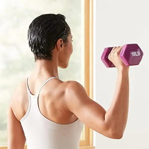 Basics Vinyl Hexagon Workout Dumbbell Hand Weight