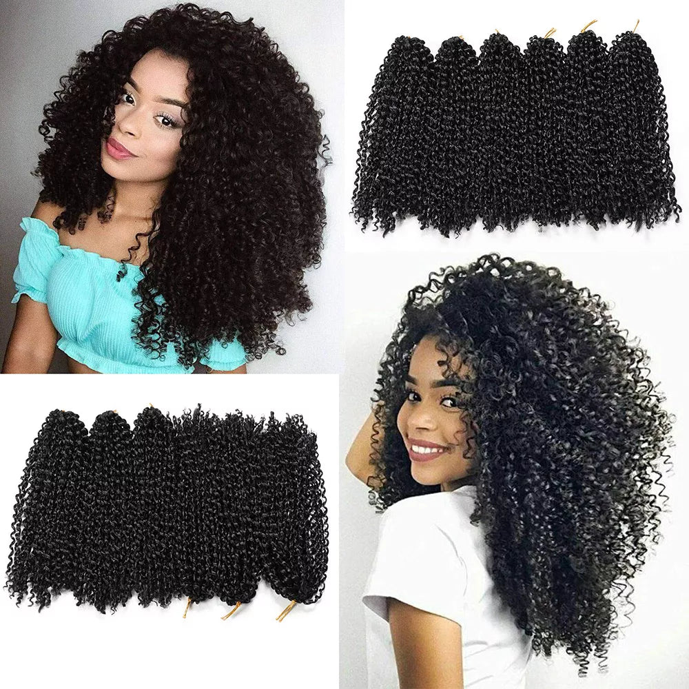 Hair Nest Afro Kinky Curly Braiding Hair Marlybob Crochet Braids Hair Short Pre-looped Crochet Passion Twist Braiding Hair