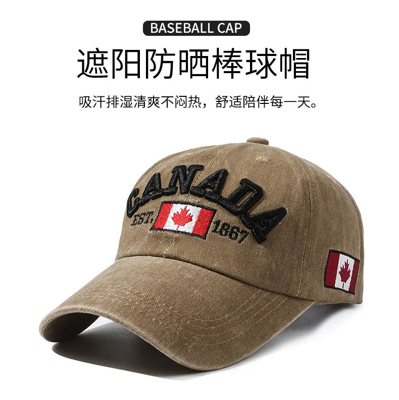 Baseball Cap Popular Letters CANADA Men's and Women's Canadian Baseball Cap Cotton Versatile Cap Fashion Personality Hats 2