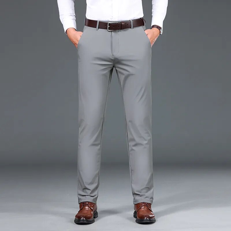 New Mens Business High-quality Casual Elegant Elasticity Pants Cotton Soft  Slacks Male Trousers Suit