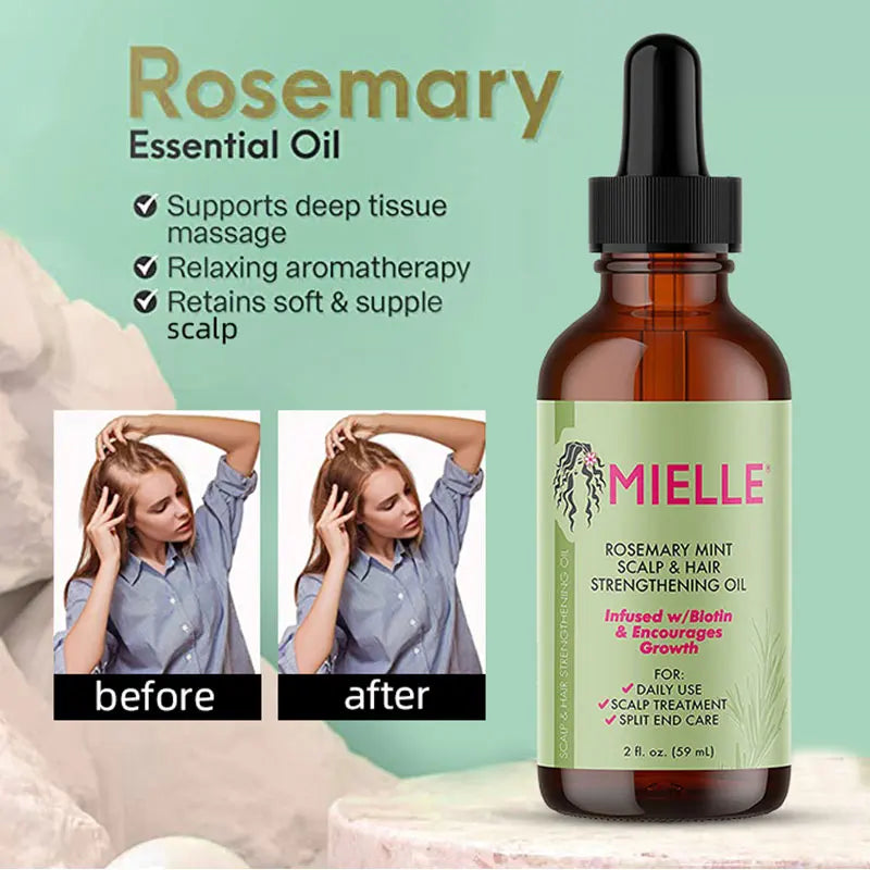 Mielle Rosemary Mint Strong Hair Care Essential Oil 59ml Hair Care Growth Nourishing Hair Strengthening Treatment for Dry Hair