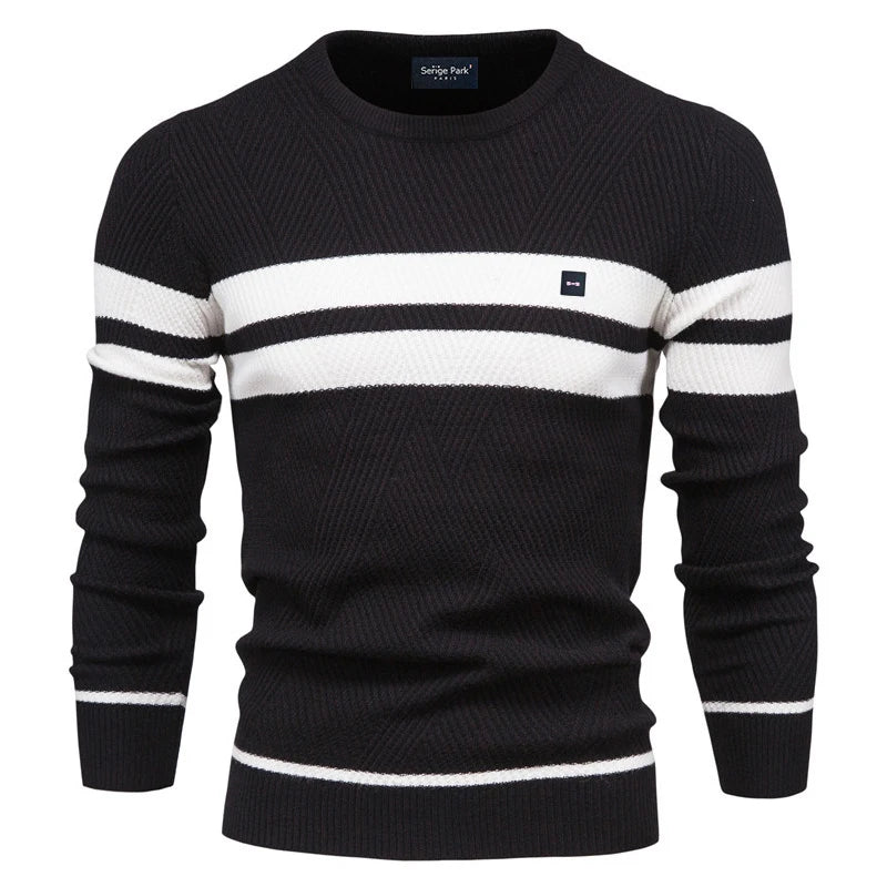 Bow Knot High-Quality Color Matching Sweater Men's Pullover Long Sleeved Top Daily Casual Autumn And Winter New eden Product